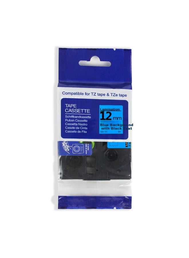 Befon Label Printer Tape Non-adhesive Label Paper Tape 12mm Aze-531 Blue Background Black Text Tzc Tze Compatible With Brother Pt-e115b Pt-d210 Pt-p300bt - Image 5