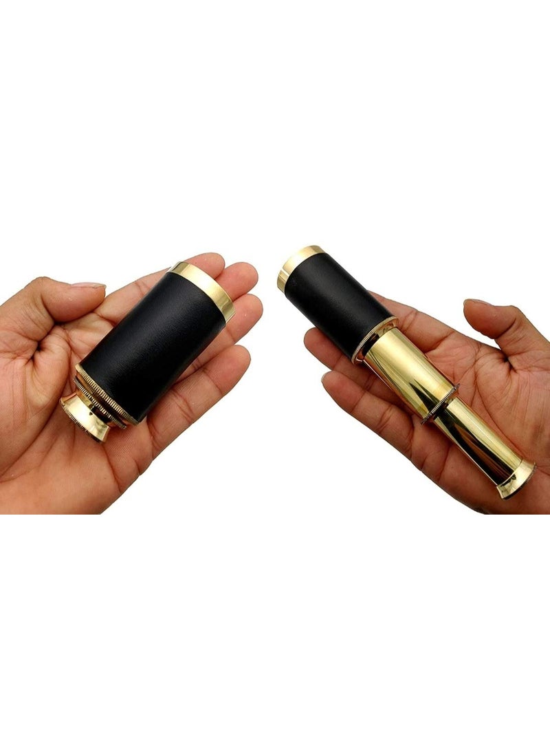 WAVE NAUTICAL 6 Brass Telescope Vintage Mini Handheld Spyglass Nautical Marine Small Brass Telescope Pirate Navigation Collectible Pocket Spy Glass Ship Telescope by Wave Nautical 