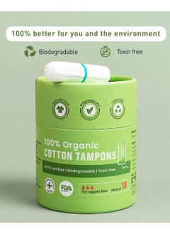 Sirona Sirona 100%  Organic Cotton Tampons for Regular Flow - 18 Tampons  - Image 1