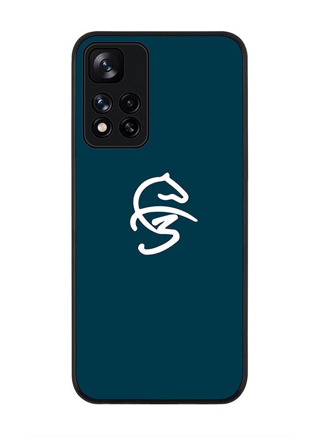 Stylizedd Rugged Black edge case for Redmi Note 11 Pro Plus 5G Slim fit Soft Case Flexible Rubber Edges Anti Drop TPU Gel Thin Cover -  Faz3 Icon Blue - Image 1