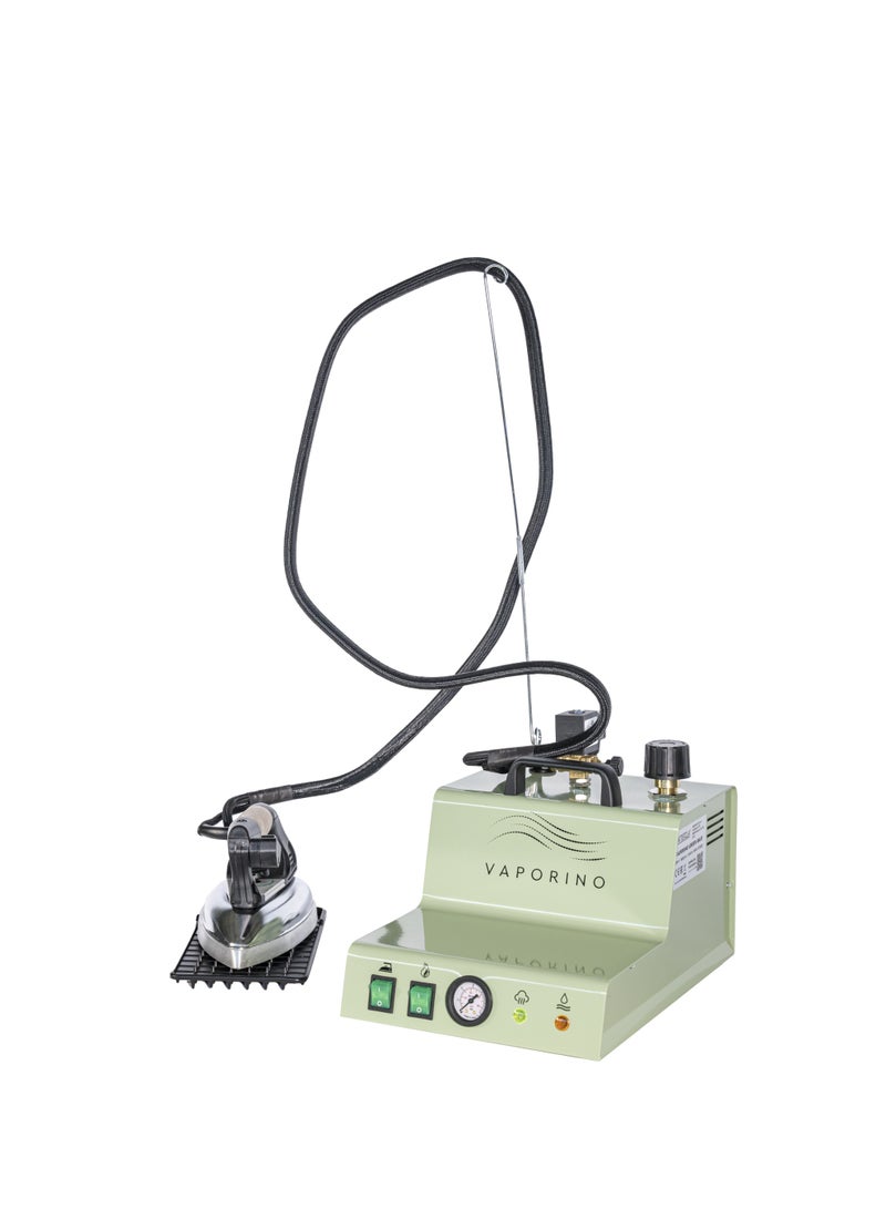 Battistella Vaporino Portable Steam Generator with Professional EOS Steam Iron, 2.8L Stainless Steel Boiler, Green, Made in Italy - Image 1
