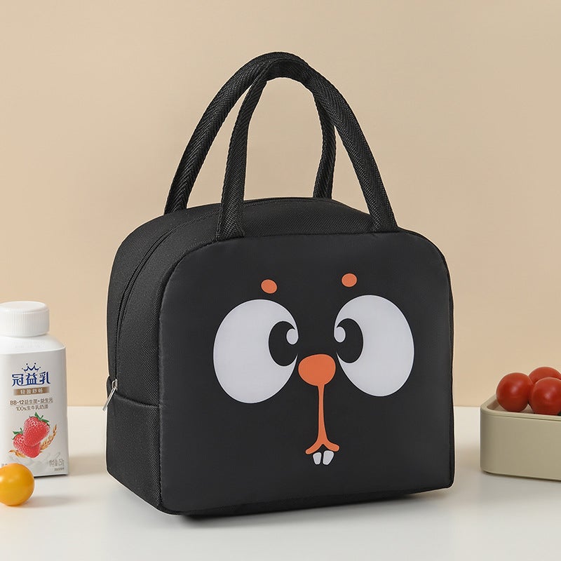 Lunch Bag with rice bag cartoon lunch bag childrens portable thermal bag cute pet thermal bag lunch box bag Black Mouse 