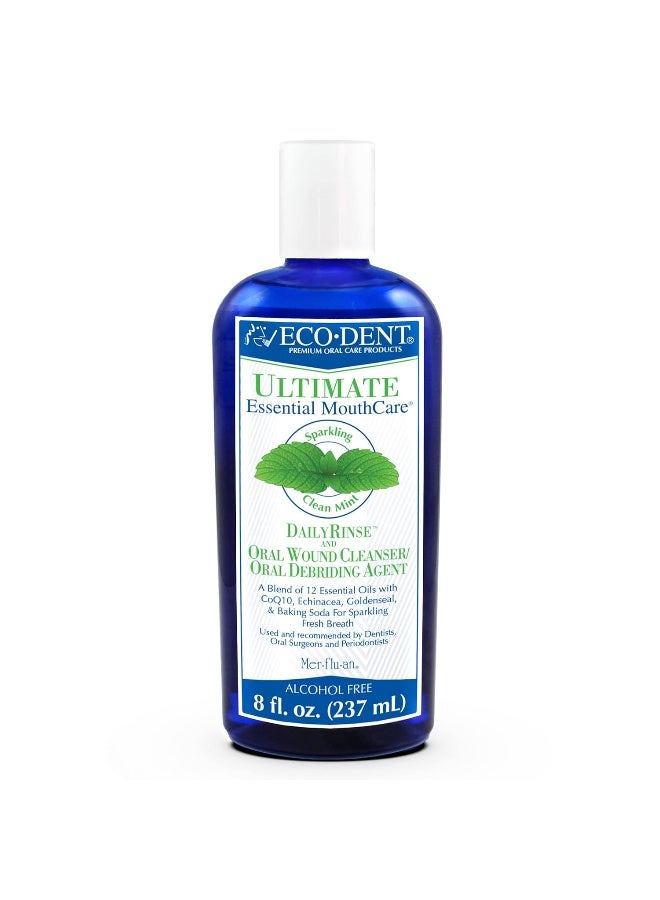 EcoDent AlcoholFree Mouthwash Mint Ultimate Essential MouthCare Oral Care Mouth Wash for Adults Baking Soda Mouth Rinse with Essential Oils DailyRinse SingleUse Pack Mint - Image 1