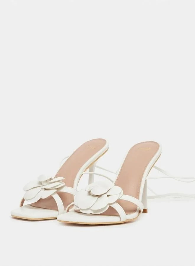 ستايلي Styli Bow Detail Singback Stiletto Heel Sandals