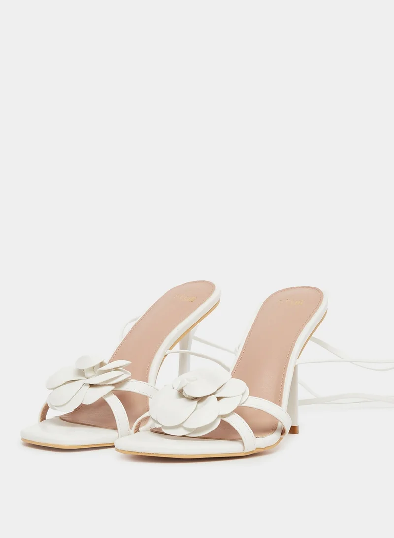 Styli Styli Bow Detail Singback Stiletto Heel Sandals