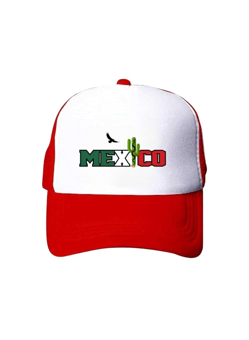 PRINTSHOP4ME Mexican Headwear Mesh Cap With Adjustable Plastic Closure Mens And Womens–Lightweight,Breathable Comfort–Outdoor Activities And Everyday Wear  - Image 1