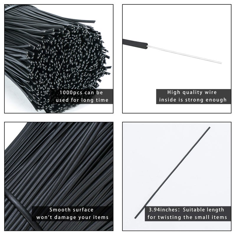 Sumdirect 1000Pcs 4 Inch Plastic Twist Ties For Bags Wire Cable Ties For Plants Breads Household And Office Use - Image 3