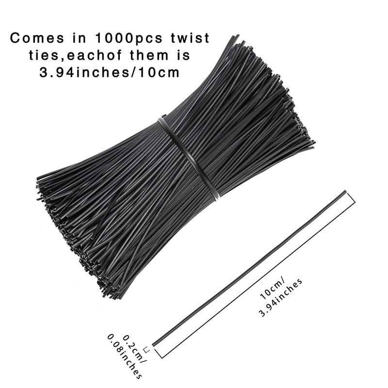 Sumdirect 1000Pcs 4 Inch Plastic Twist Ties For Bags Wire Cable Ties For Plants Breads Household And Office Use - Image 2