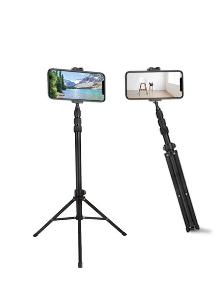 JMARY MT-45 Cell Phone Clip Camera Mount Holder Telescopic Selfie Stick Outdoor Tripod Stand - Image 1