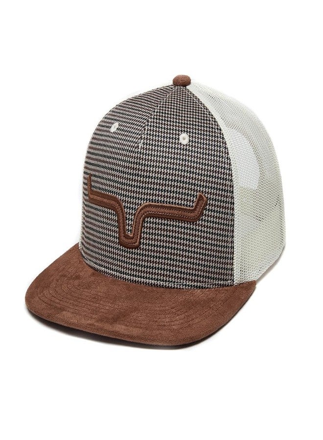 Kimes Ranch Holmes Trucker Hat – High Profile Flat Bill Snapback – WW Brown - Image 1