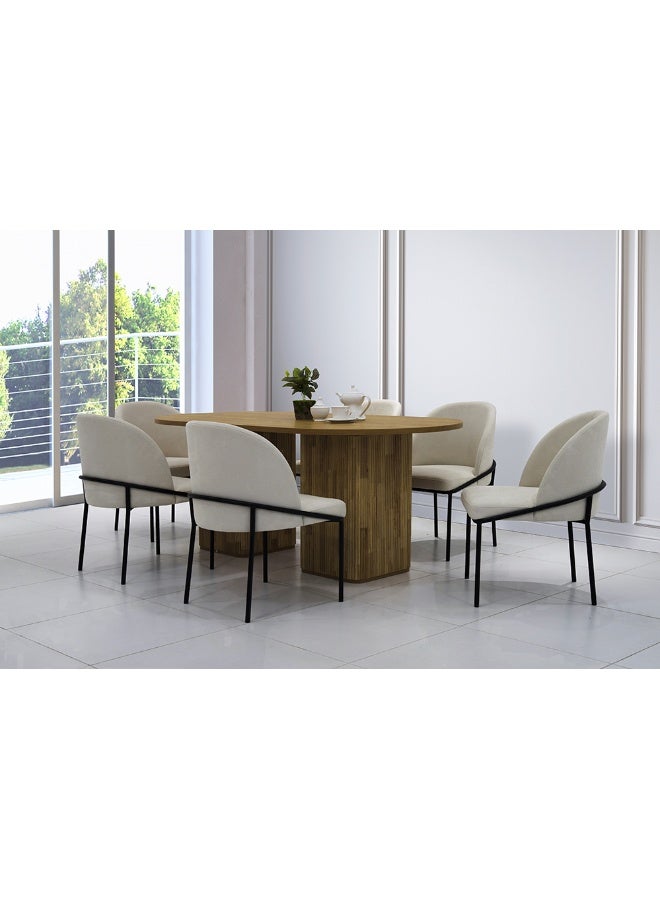 ROYAL FURNITURE Tambour Dining Set – 6 Seater  - Image 1