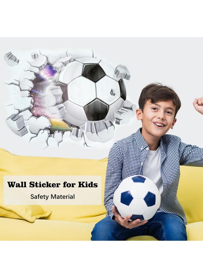SITAKE 3D Soccer Stickers, Art Ball Soccer Wall Decal for Kids Room, Football Vinyl DIY Soccer Wallpaper for Boys Bedroom Playroom Living Room Window Door Decoration, 19.7 x 24.3in - Image 3