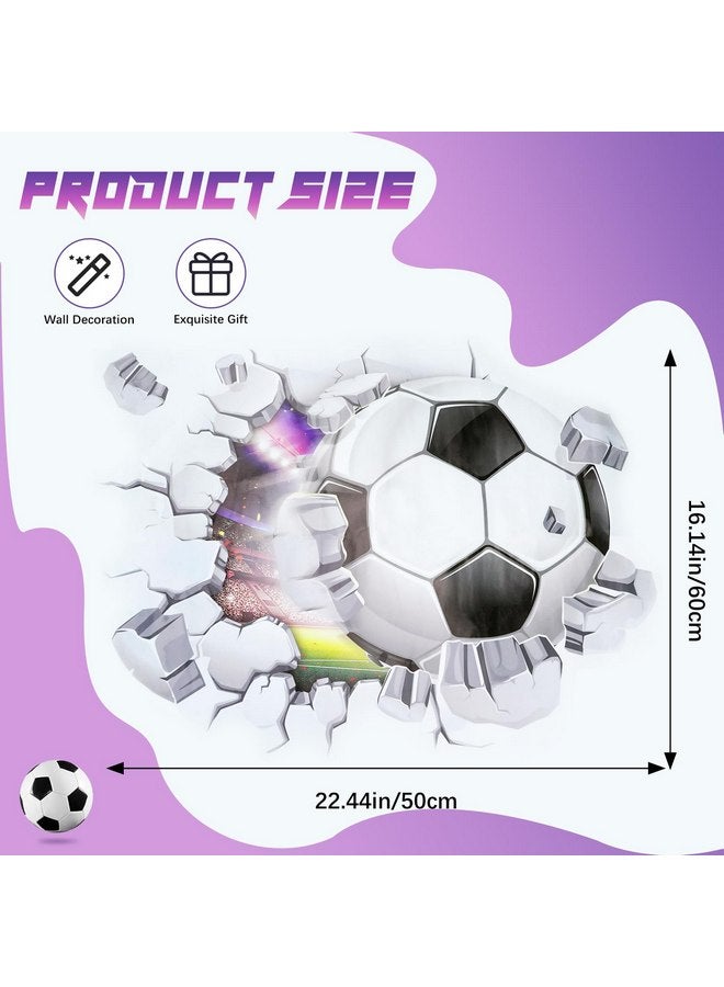 SITAKE 3D Soccer Stickers, Art Ball Soccer Wall Decal for Kids Room, Football Vinyl DIY Soccer Wallpaper for Boys Bedroom Playroom Living Room Window Door Decoration, 19.7 x 24.3in - Image 2