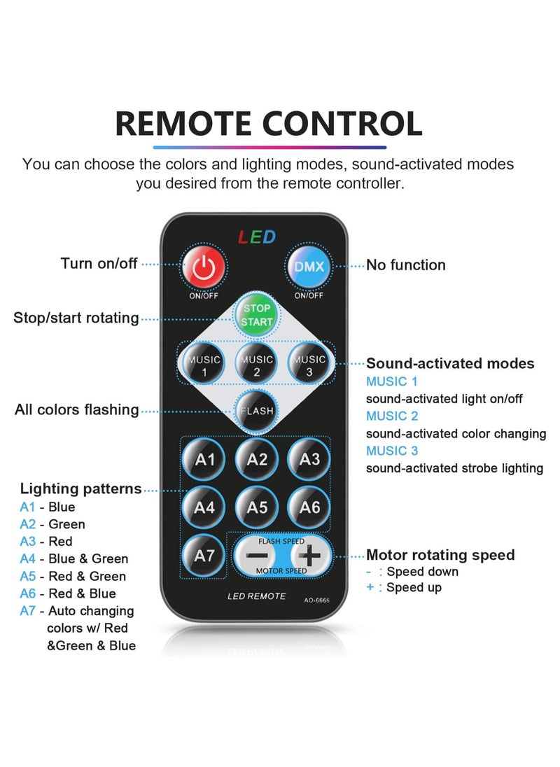 SP Sound Activated Party Lights with Remote Control Dj Lighting, RBG Disco Ball, Strobe Lamp 7 Modes Stage Par Light for Home Room Dance Parties Birthday DJ Bar Karaoke Xmas Wedding Show Club Pub  - Image 3