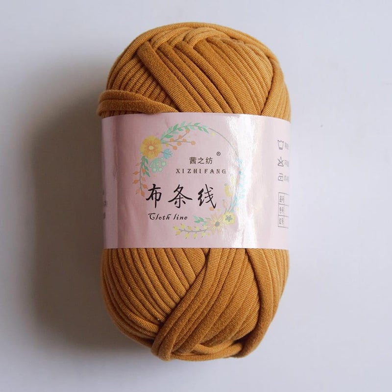 Generic Mahadevv1 PCS Colorful T-Shirt Yarn Knitting Yarn Fabric Crochet Cloth for DIY Knitted Fabric Art (Brown)