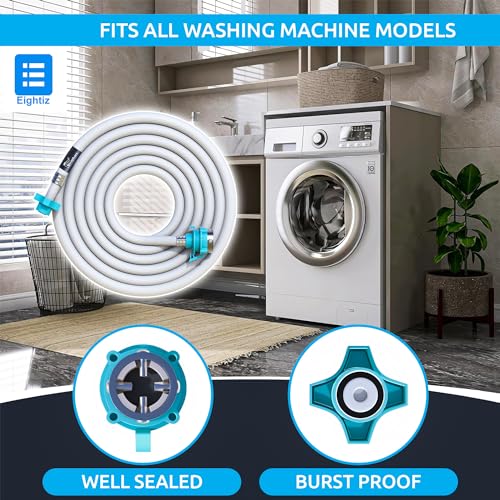 Eightiz Flexible PVC Washing Machine Inlet Hose water pipe, Universal Water Inlet with Tap adaptor Connector for Top & Front Load Fully Automatic (10M) - Image 2