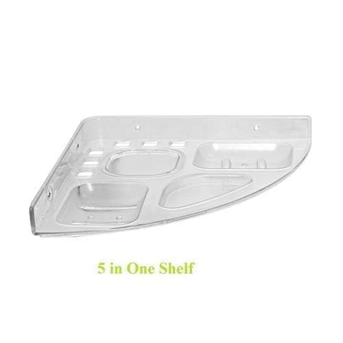 Elexa Hardware ABS Plastic Unbreakable Wall Mounted 5 in 1 Bathroom Corner Shelf || Soap Dish, Toothbrush Holder, Toothpaste Holder, Tumbler Holder Pack of 1 - Image 2