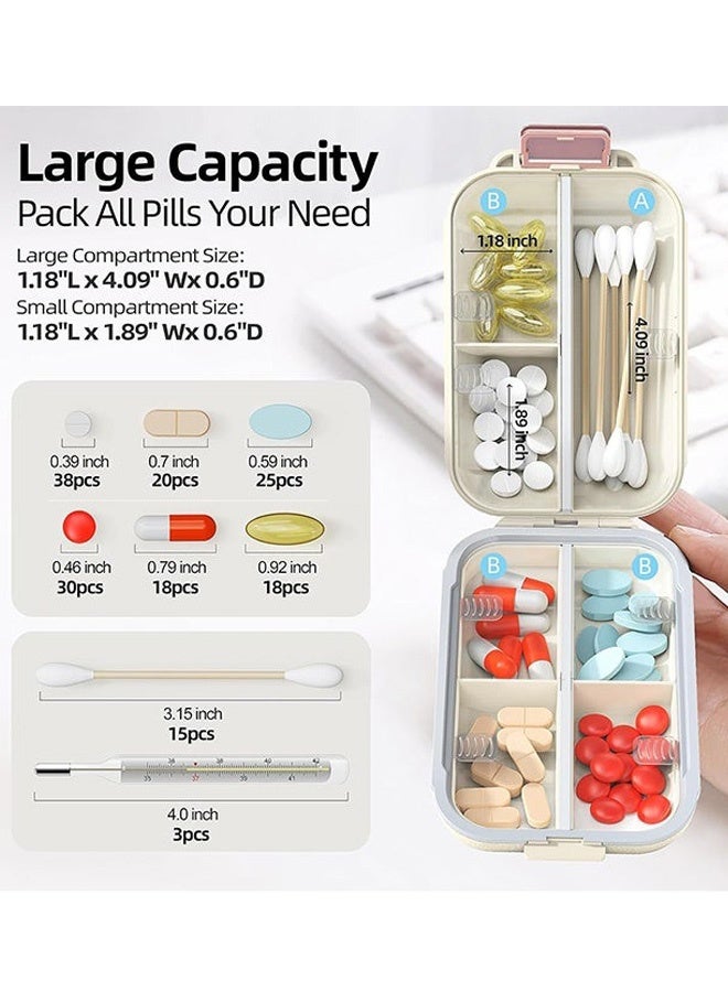 7 Grid Daily Pill Organizer Portable Pill Storage Pill Case Organizer Large Compartment Week Medication Holder Container for Medicine Supplement Fish Oil,Home Use, Business Trips, Outdoor Activities Large Size - Image 3