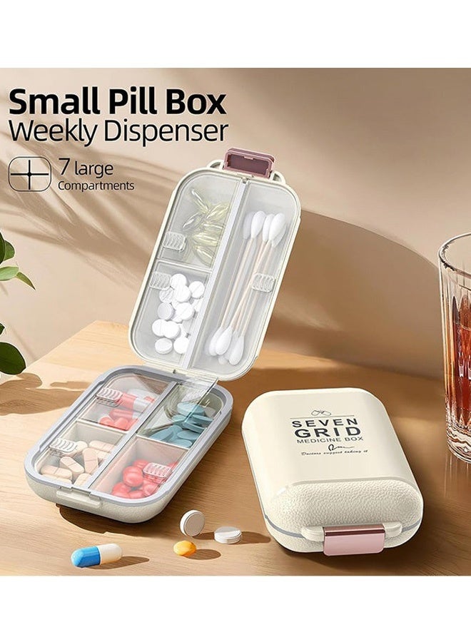 7 Grid Daily Pill Organizer Portable Pill Storage Pill Case Organizer Large Compartment Week Medication Holder Container for Medicine Supplement Fish Oil,Home Use, Business Trips, Outdoor Activities Large Size - Image 2