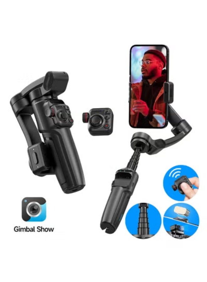 TOKQI M05 3-Axis Phone Gimbal Stabilizer with AI Tracking, Stretchable Selfie Stick and Inception Mode for iOS and Android Smartphones, Smooth Video Recording and Vlogging - Black - Image 1
