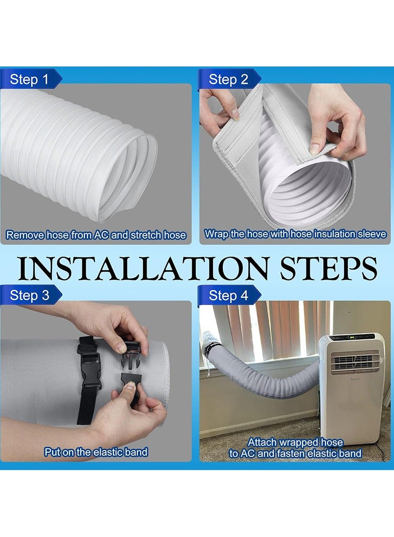 general Air conditioning hose protective cover air conditioning exhaust pipe insulation cover dust-proof and heat insulation easy to store and install - Image 2