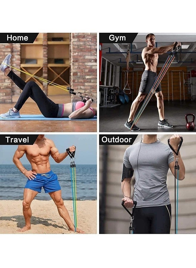 VENOM Resistance Tube with Foam Handles, Door Anchor for Exercise & Stretching, Suitable in Home & Gym Workout for Men & Women-Multi Resistance - Image 3