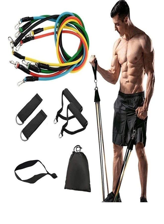 VENOM Resistance Tube with Foam Handles, Door Anchor for Exercise & Stretching, Suitable in Home & Gym Workout for Men & Women-Multi Resistance - Image 1