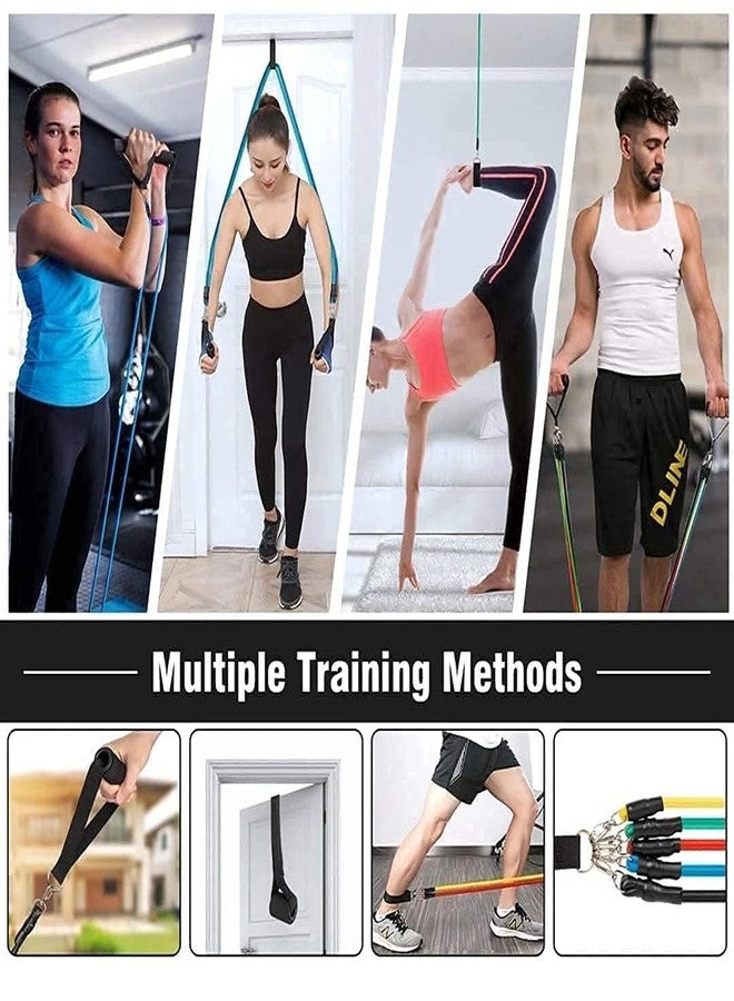 VENOM Resistance Tube with Foam Handles, Door Anchor for Exercise & Stretching, Suitable in Home & Gym Workout for Men & Women-Multi Resistance - Image 4