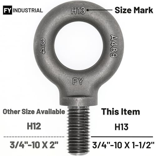 FY Box of 4 Pcs Lifting Shoulder Eye Bolts 3/4"-10 X 1-1/2" - Image 5
