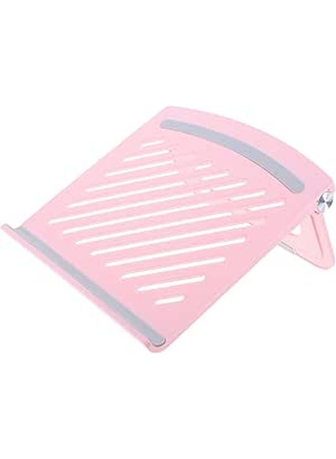 Adjustable Pink Laptop Stand Foldable Ventilated Portable Desktop Holder - Image 1