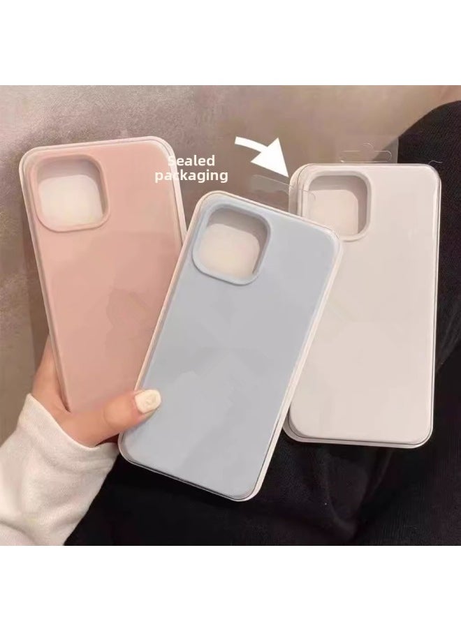 Generic - Suitable For iphone16 Solid Silicone Phone Case For Apple 15 Official Same Liquid 14 All-inclusive 13 Drop-resistant Case-Color:Antique White [with Packaging Box + Label]-Applicable Models:For iphone12promax - Image 1