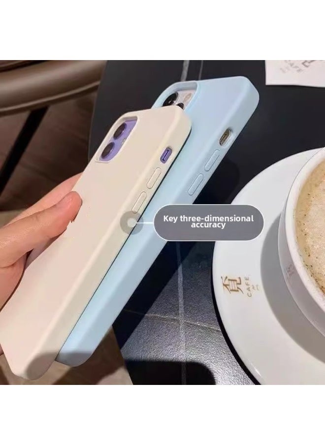 Generic - Suitable For iphone16 Solid Silicone Phone Case For Apple 15 Official Same Liquid 14 All-inclusive 13 Drop-resistant Case-Color:Antique White [with Packaging Box + Label]-Applicable Models:For iphone12promax - Image 1