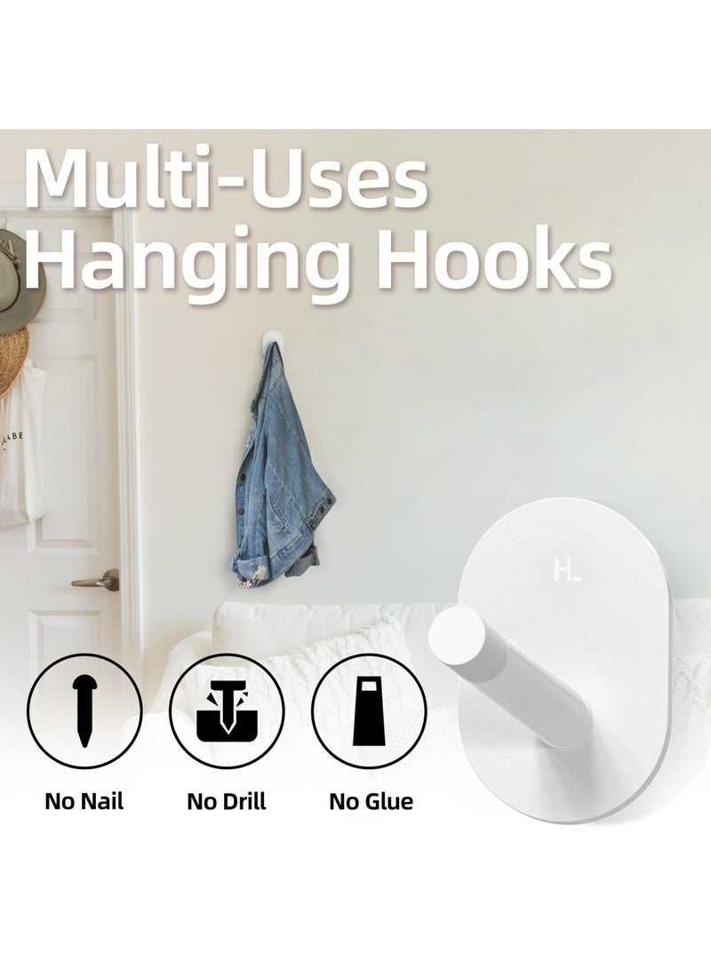 Zikra Adhesive Wall Hooks - No Tools, Easy to Use Multi-Function Utility Hooks, Small Sticky Hooks for Hanging Oven Mitts, Kitchenware, Clothes, Towels, Hats, Keys (6 Pack) - Image 3