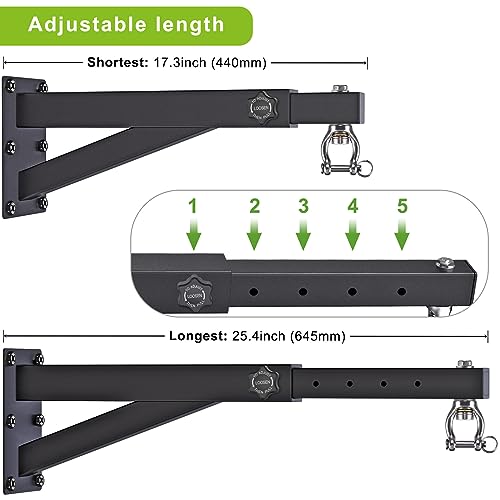 BeneLabel Wall Mount Punching Bag Hanger with Adjustable Length 17-25 inch Heavy Bag Holder 800 LB Capacity Punching Bag Hanging Bracket for Boxing Bag - Image 3
