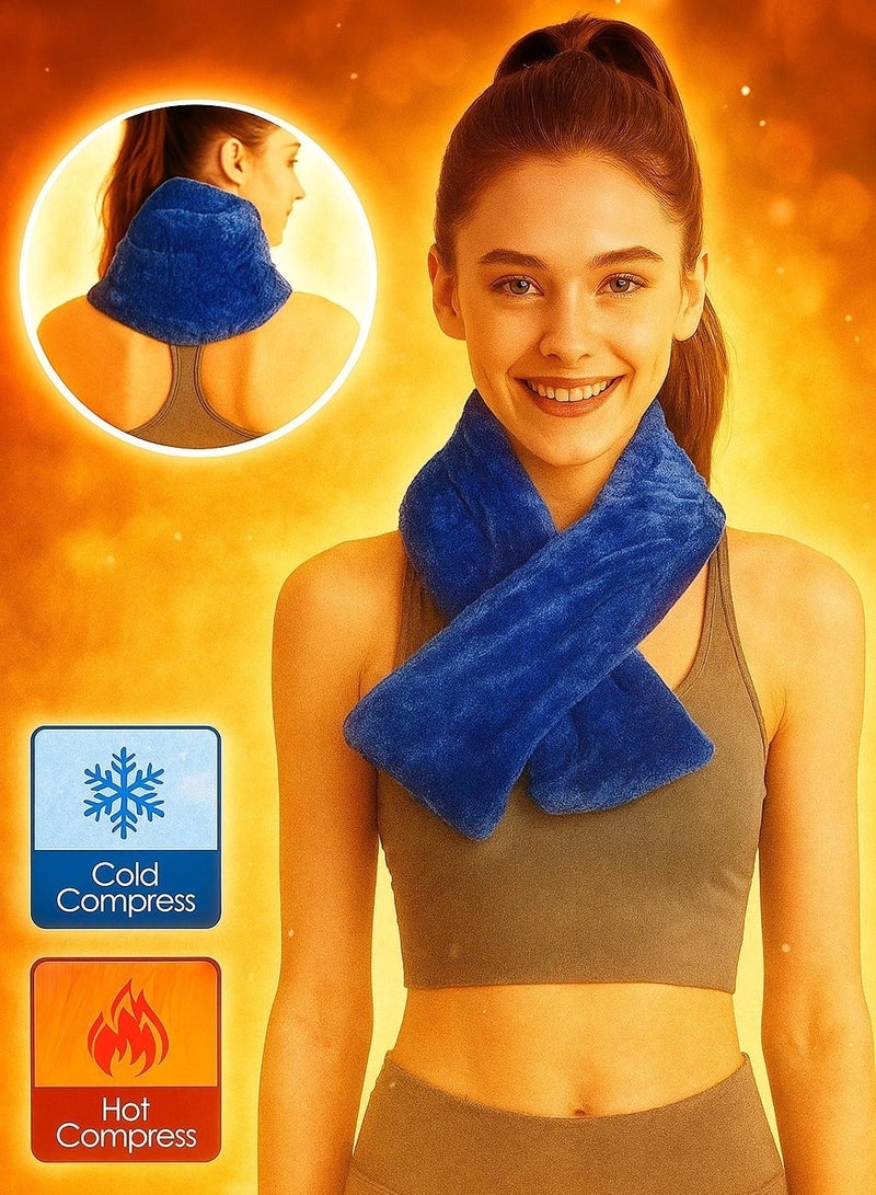 Microwavable Heating Pad, Heated Neck Wrap for Neck Shoulders and Back Dry/Moist Pain Relief for Back, Joint, Cramps, and Arthritis, Sports Injuries, Ultra Soft Flannel - Image 2