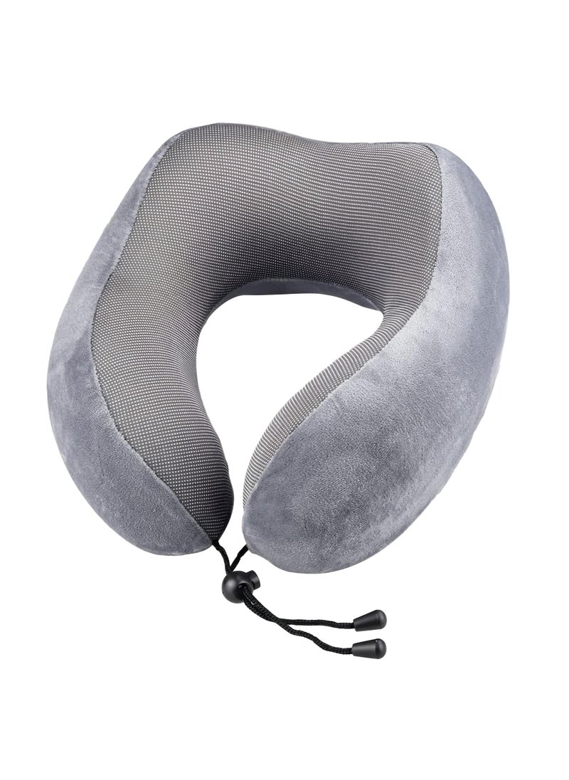 flâneur Comfortable Travel Neck Pillow with Adjustable Strap, Memory Pillow for Head and Neck Support, Lightweight and Compact  - Image 1