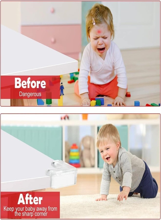 AIMERS Safety Corner Protector Guards, 10 Pcs Transparent Baby Proofing Furniture Table Edge Protection, Soft Clear Bumper Guards, Clear Furniture Desk Corner Guards, Cushioned Safety Corner Covers - Image 3