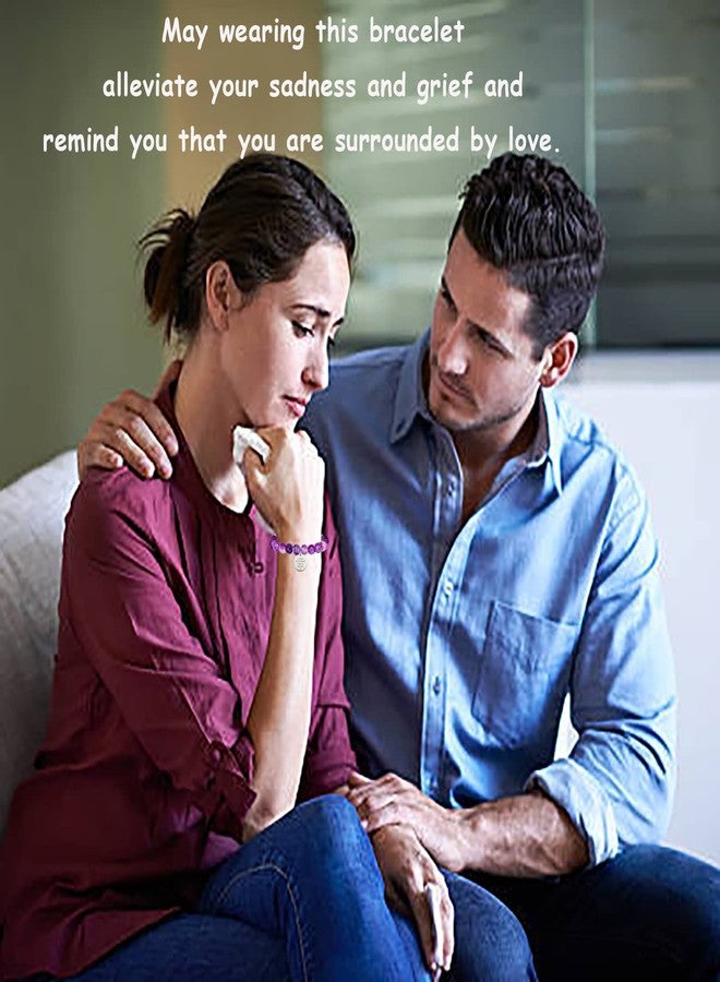 PARTNER Memorial Bracelet Sympathy Gift - A Piece of My Heart Lives in Heaven - Loss of Loved Ones Jewelry (Amethyst) - Image 5