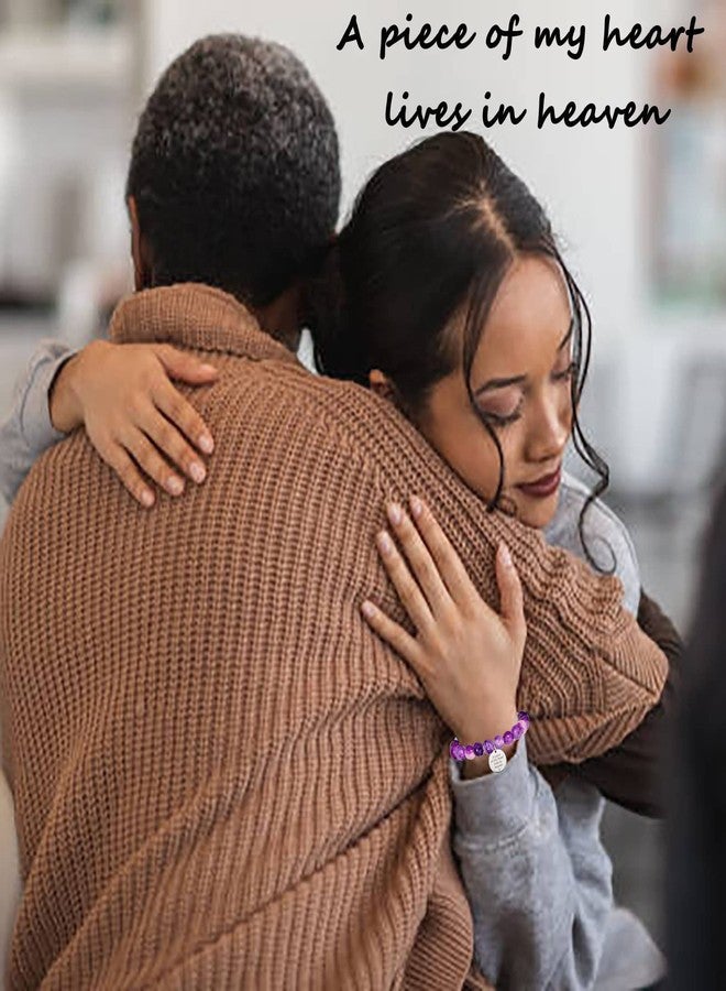 PARTNER Memorial Bracelet Sympathy Gift - A Piece of My Heart Lives in Heaven - Loss of Loved Ones Jewelry (Amethyst) - Image 4