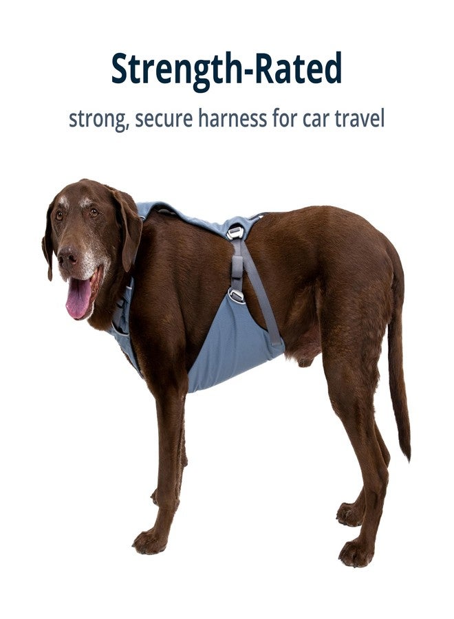 Ruffwear, Load Up Dog Car Harness, Padded Adjustable Travel Restraint with Universal Seat Belt Attachment and Strength-Rated Metal Hardware, for Road Trips in Cars & SUVs, Slate Blue, Medium - Image 4