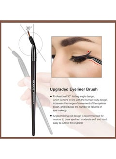 MAANGE MAANGE Professional Makeup Brushes 25 Pieces Synthetic Eye Shadow Brush Set Blush with Gift Box (Black)  - Image 5