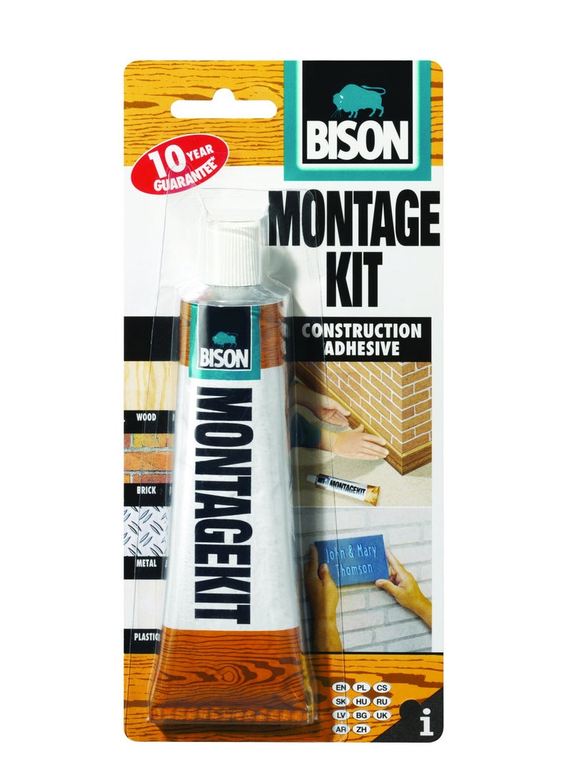 Bison Bison Montage Kit Instant Grip 125g - Universal, extra strong and flexible, filling assembly, mounting, repair and construction adhesive. For Heavy duty applications.  - Image 1