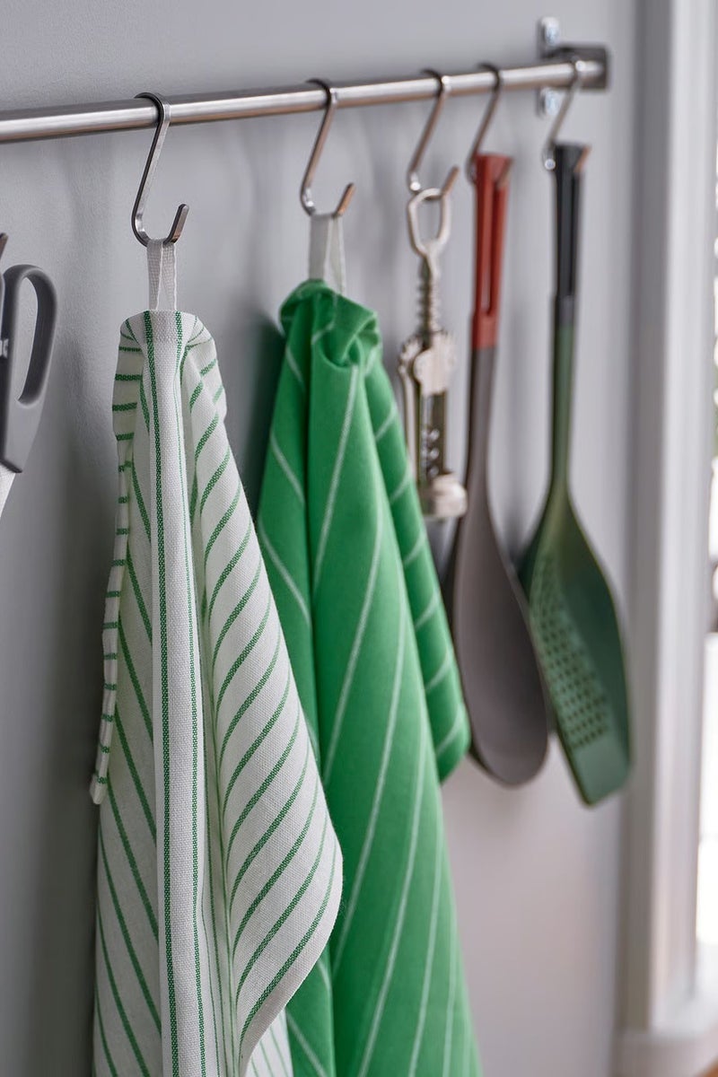 RINNIG Tea Towel Green/Blue Striped 45×60 cm (4-pack) - Image 3