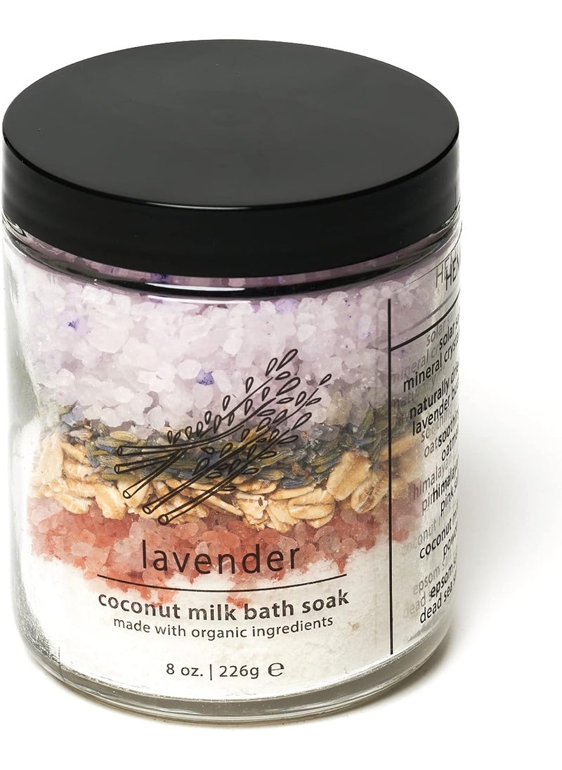 hemlock park Hemlock Park Lavender Coconut Milk Bath Soak  Organic Coconut Milk Botanicals Dead Sea Epsom and Himalayan Pink Mineral Salts  95 oz Jar 