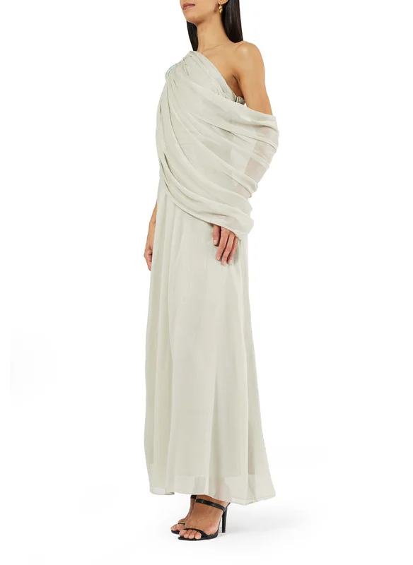 امري One Shoulder Draped Front Gown