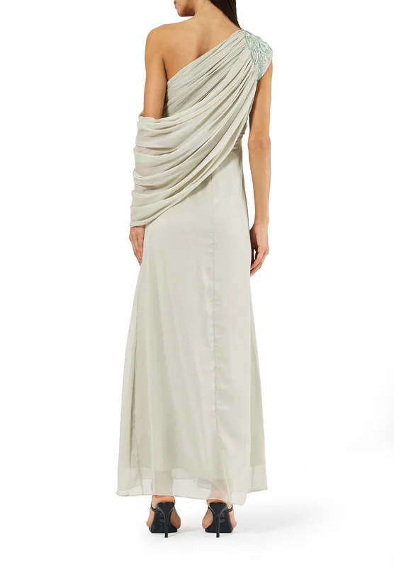Amri One Shoulder Draped Front Gown
