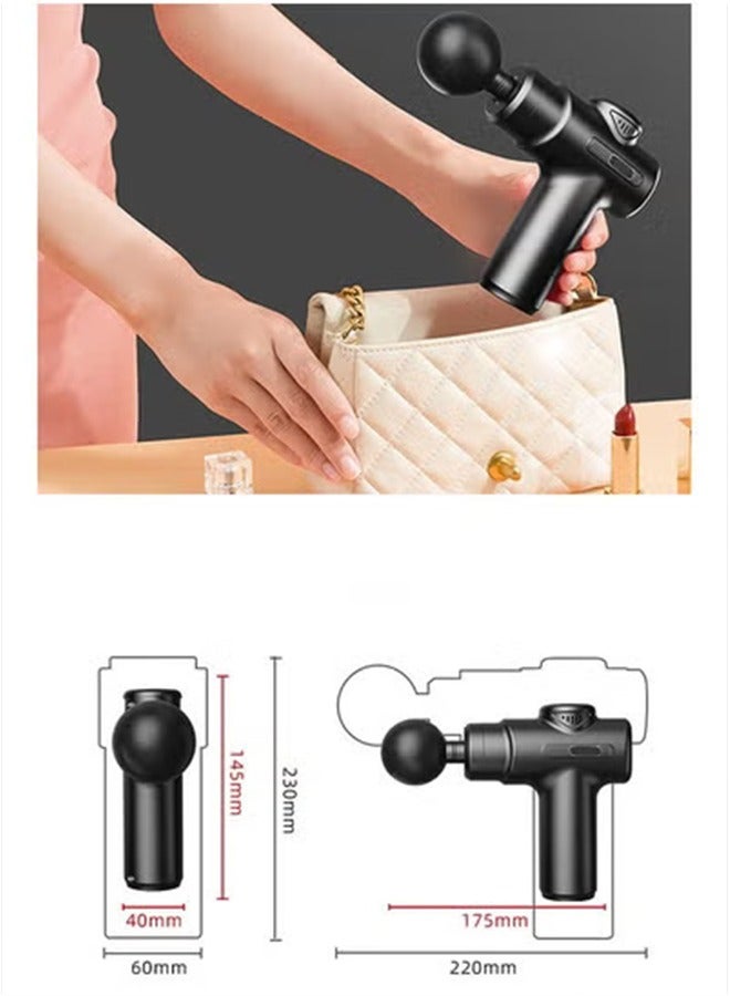 general Mini Massage Gun, Percussion Deep Tissues Muscle Massager Gun with 6 Speeds, Type-C Charging, 35DB Ultra Quiet, Portable Electric Handheld Body Massager for Back Neck Pain Relief - Image 4