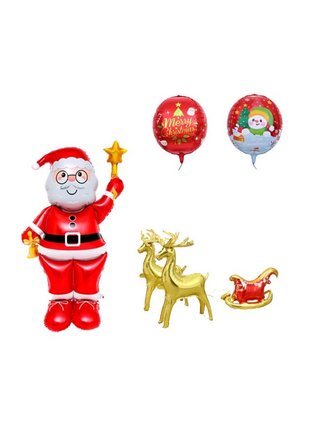 Santa Claus Balloons Christmas Balloons Santa Claus Foil Balloons For Christmas-Themed Party Birthday Party Supplies Decorations Party Decorations Balloons Party Sets - Image 1