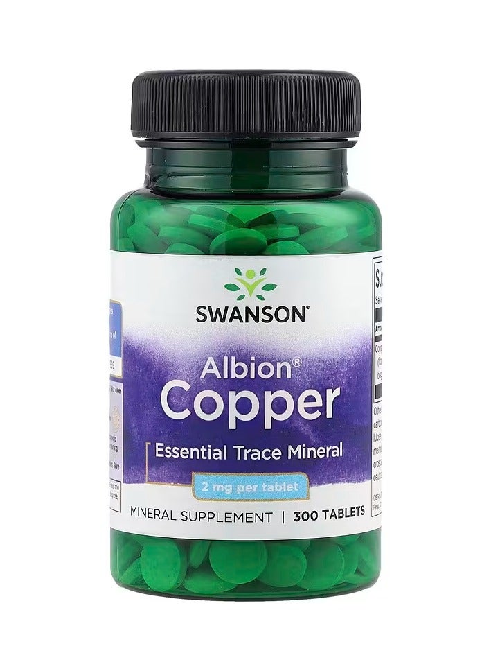 سوانسون نحاس ألبيون ‎، ‏2 ملجم، 300 قرصًا - Image 1