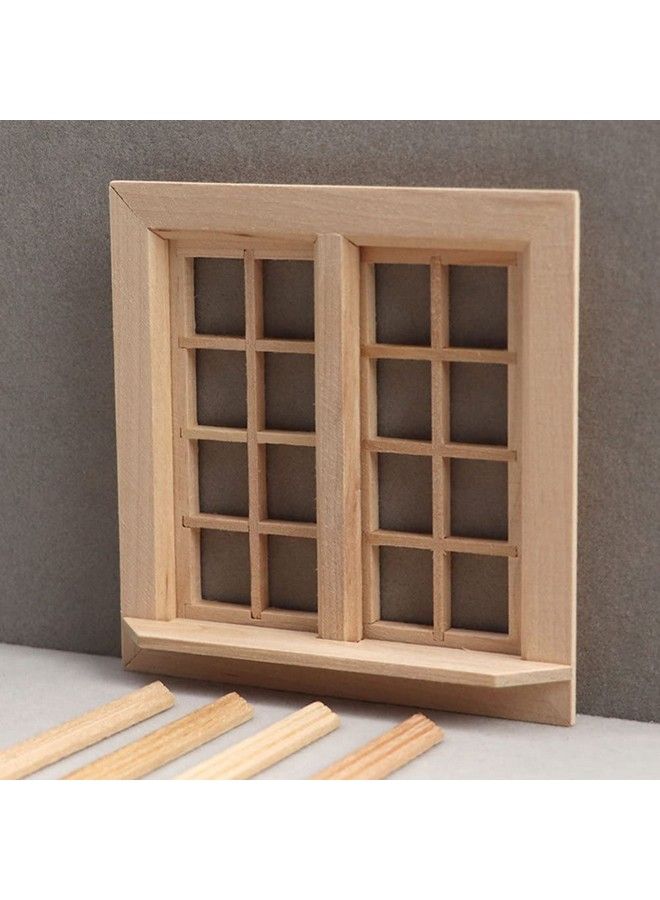 Toyvian Wooden Window For Dollhouse Miniature Window Frame Mini Furniture Doll House 1:12 Dollhouse Wooden Doors Miniature Furniture Doll Craft Window Frame Model Decoration - Image 3